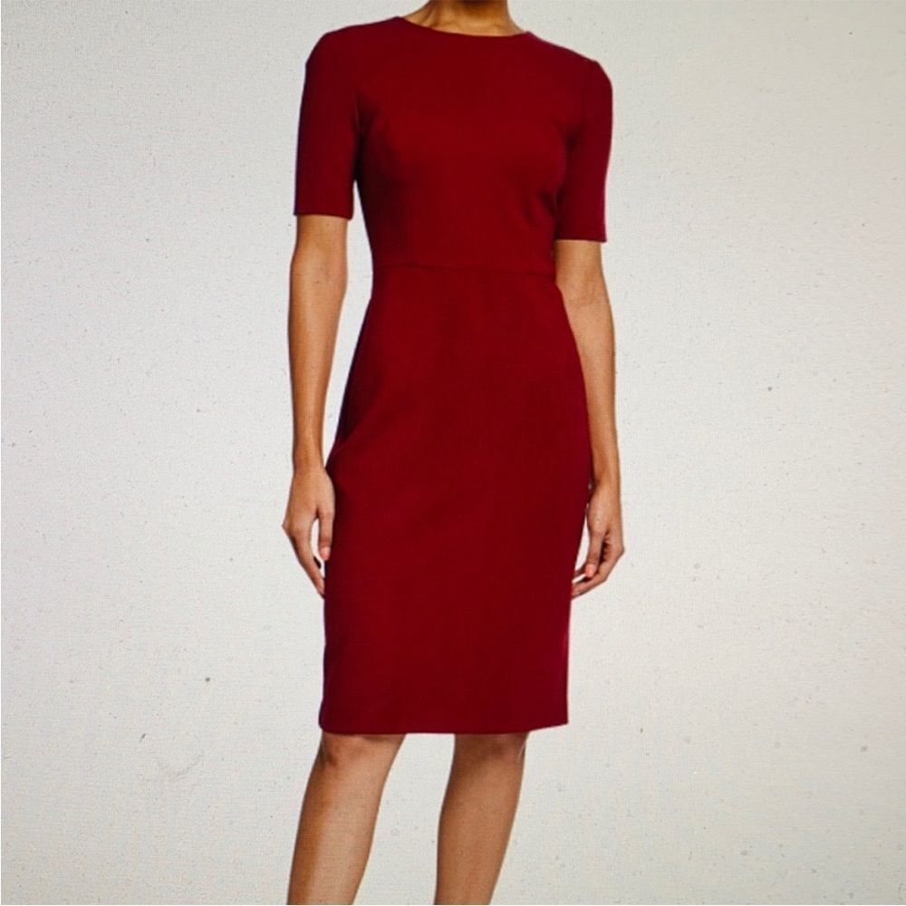 Trina Turk Burgundy Sheath Dress with Back Zipper size 8